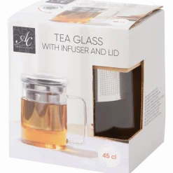 Absolu Chic theeglas met zeefje en deksel < Action