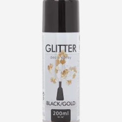 Glitterspuitverf zwart/goud < Action New