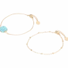 Gold plated armbandjes met edelsteen < Action