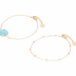 Gold plated armbandjes met edelsteen < Action