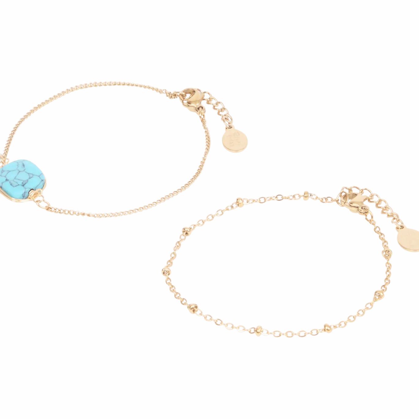 Gold plated armbandjes met edelsteen < Action
