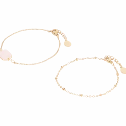 Gold plated armbandjes met edelsteen < Action