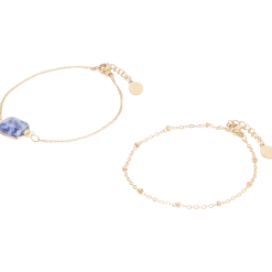 Gold plated armbandjes met edelsteen < Action