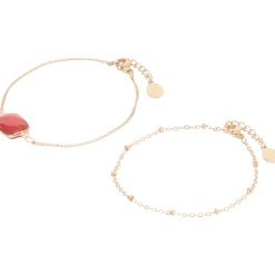 Gold plated armbandjes met edelsteen < Action