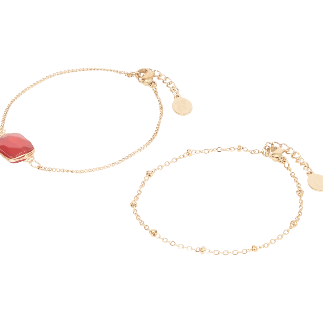 Gold plated armbandjes met edelsteen < Action