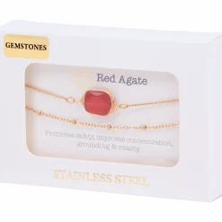 Gold plated armbandjes met edelsteen < Action