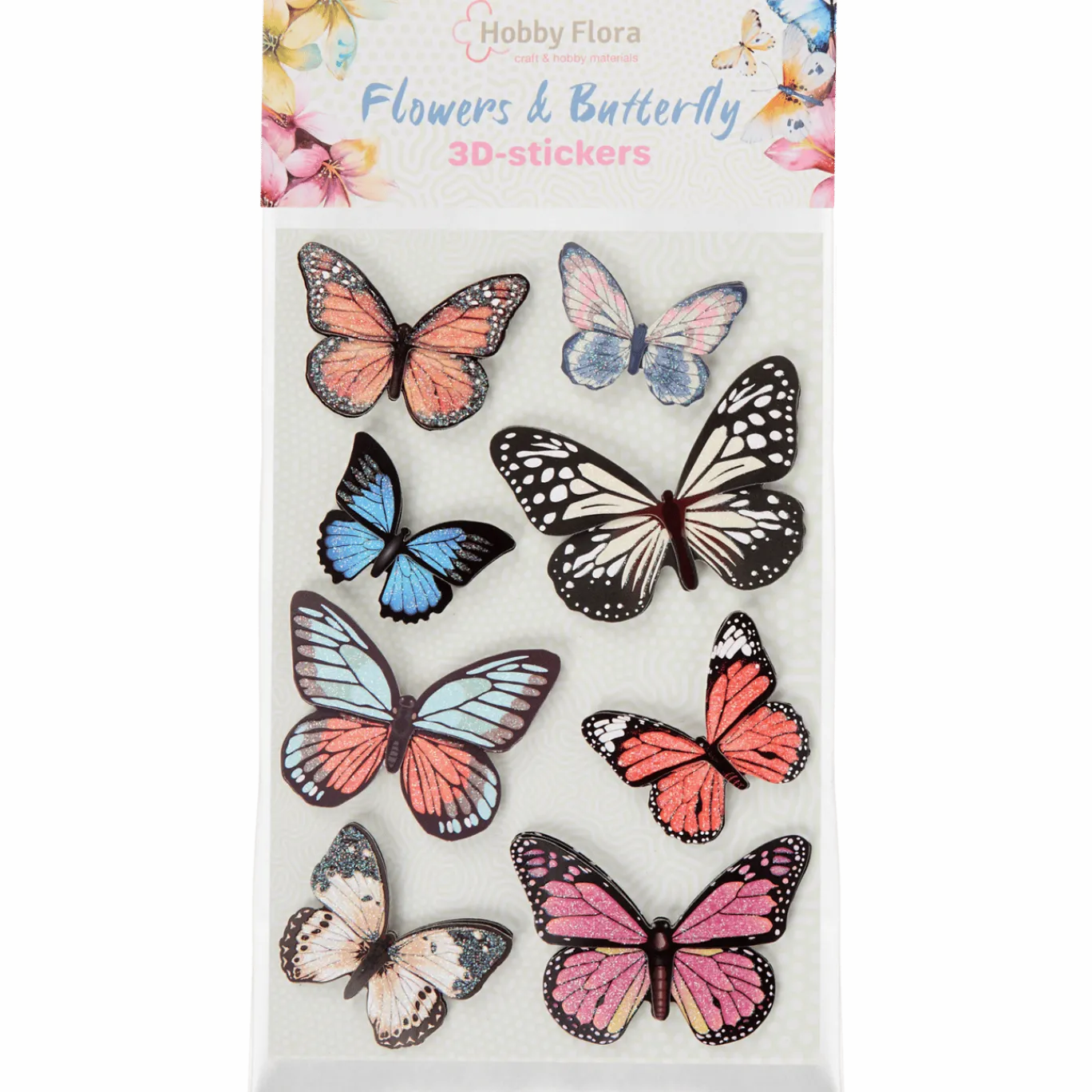 Hobby Flora vlinder- en bloemenstickers < Action