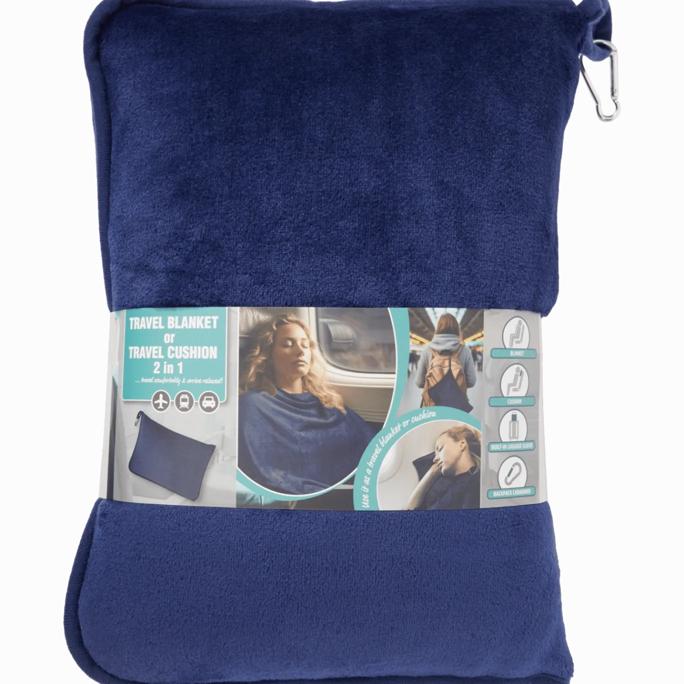 2-in-1 reisdeken & reiskussen < Action New