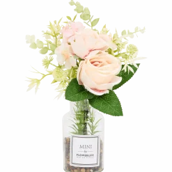 Kunstbloemen in glazen fles < Action Clearance
