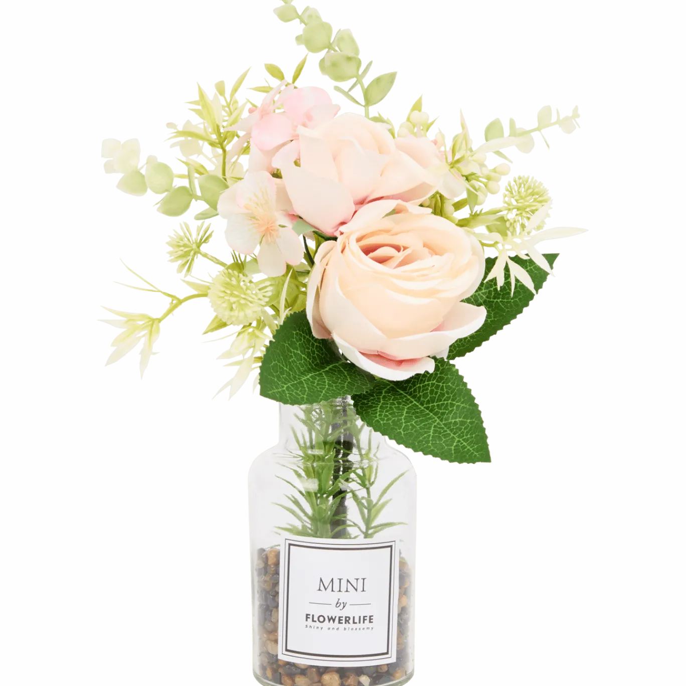 Kunstbloemen in glazen fles < Action Clearance