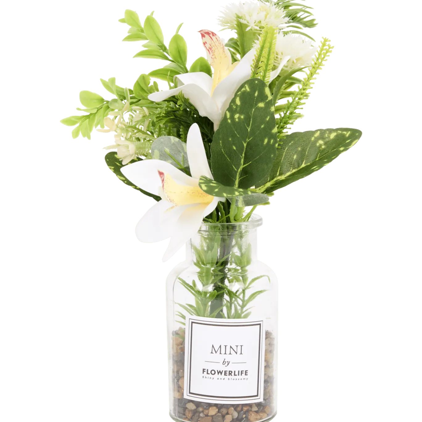 Kunstbloemen in glazen fles < Action Clearance