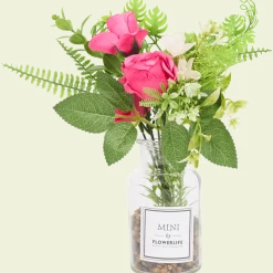 Kunstbloemen in glazen fles < Action Clearance