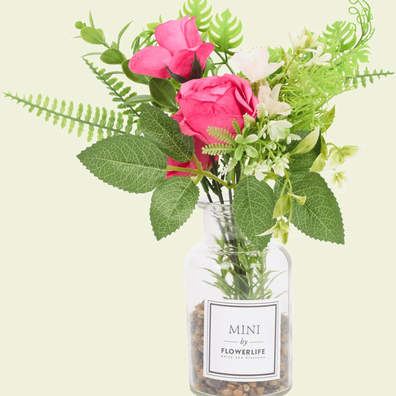 Kunstbloemen in glazen fles < Action Clearance