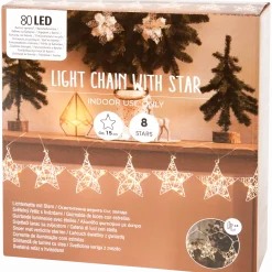 Lichtslinger met kerstbomen of sterren < Action Outlet