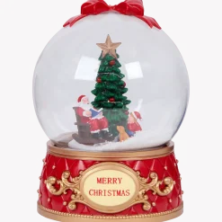 sneeuwbol met kerstfiguur, licht en muziek < Magic Village Sale