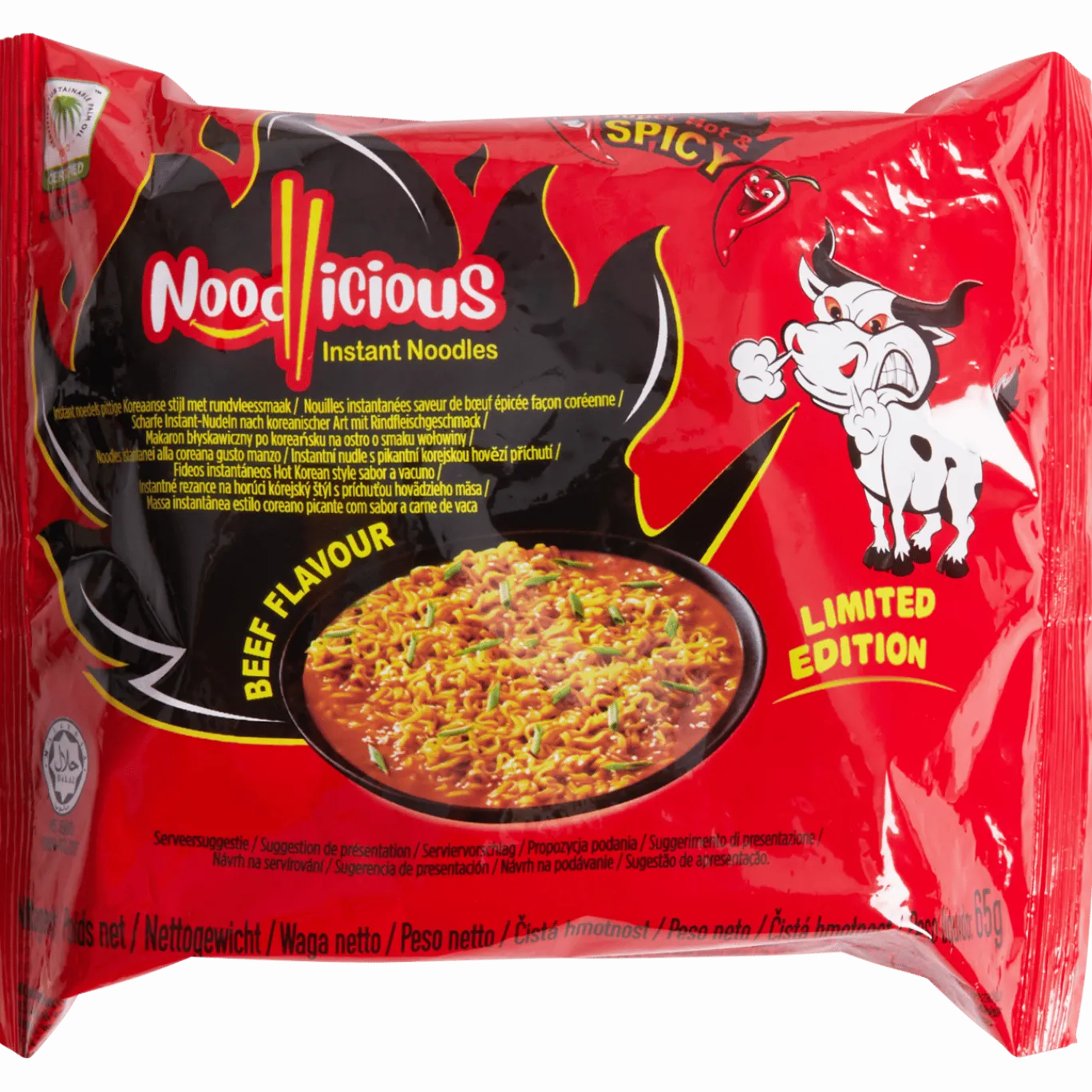 Noodlicious Super Hot & Spicy instant noedels Rund < Action Hot