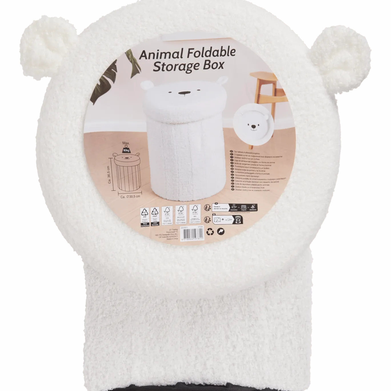 Opvouwbare opbergpoef Teddy < Action Clearance