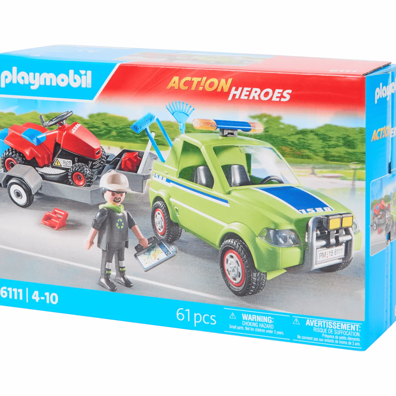 Action Heroes voertuig groenbeheer met grasmaaier < Playmobil Online