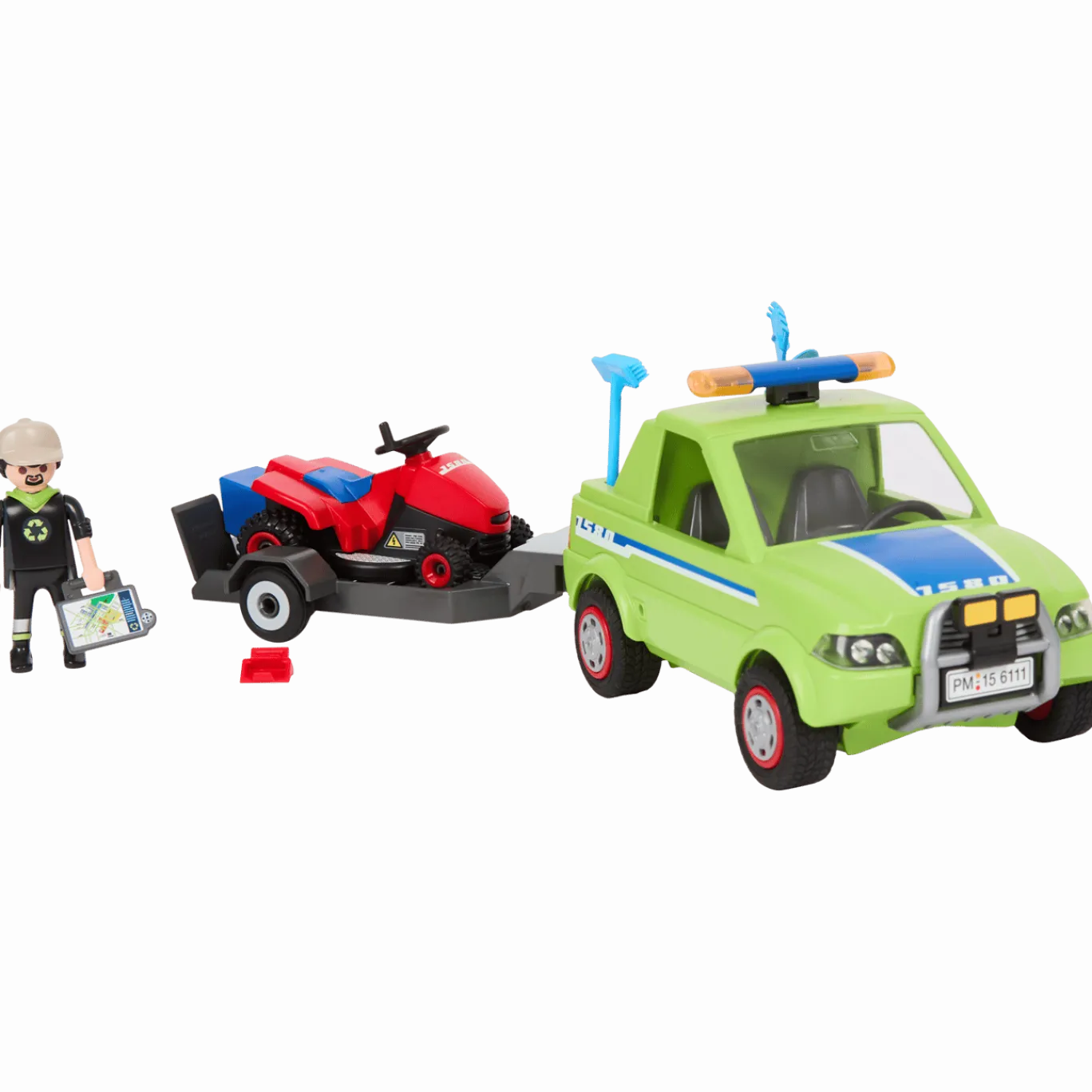 Action Heroes voertuig groenbeheer met grasmaaier < Playmobil Online