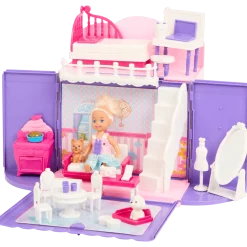 Pop met opvouwbaar poppenhuis < Action Hot