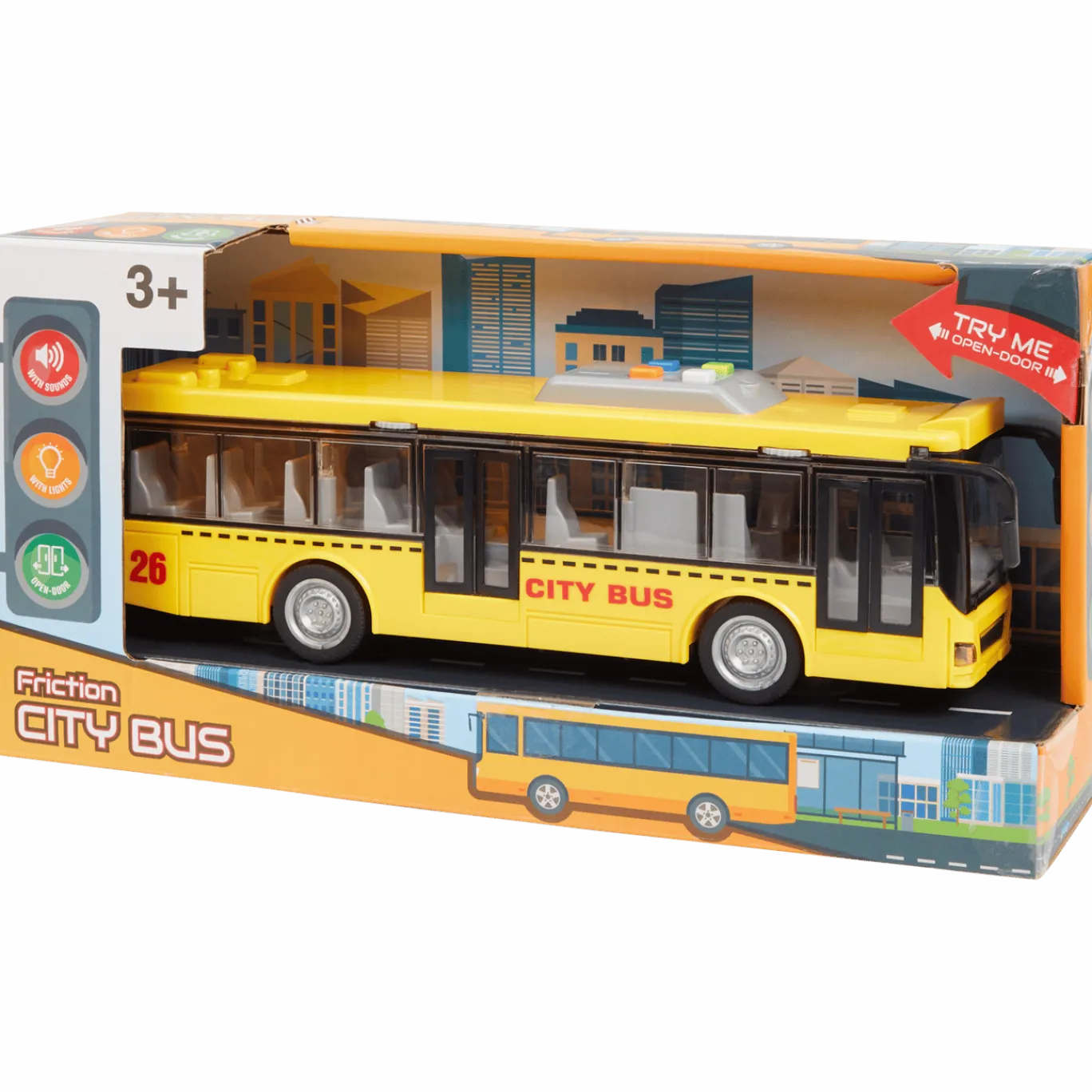 Speelgoed-stadsbus met geluid < Action Sale