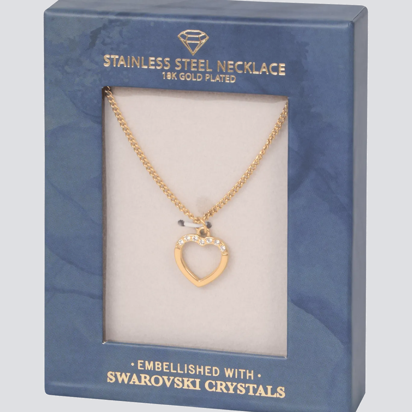 Stalen ketting met Swarovski-kristallen < Action Clearance