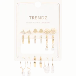 Trendz vergulde oorbellenset < Action Clearance