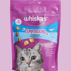 Temptations kattensnoepjes zalm en zeevruchten < Whiskas Discount