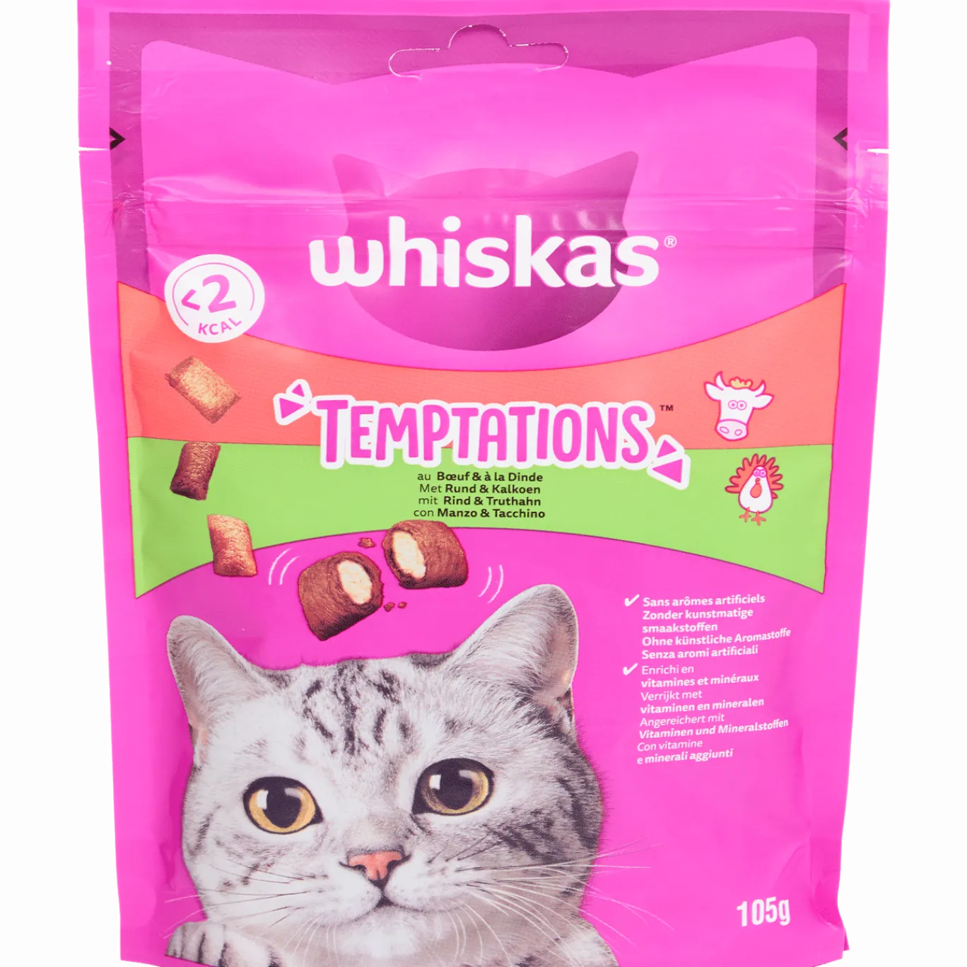 Temptations kattensnoepjes rund en kalkoen < Whiskas Clearance